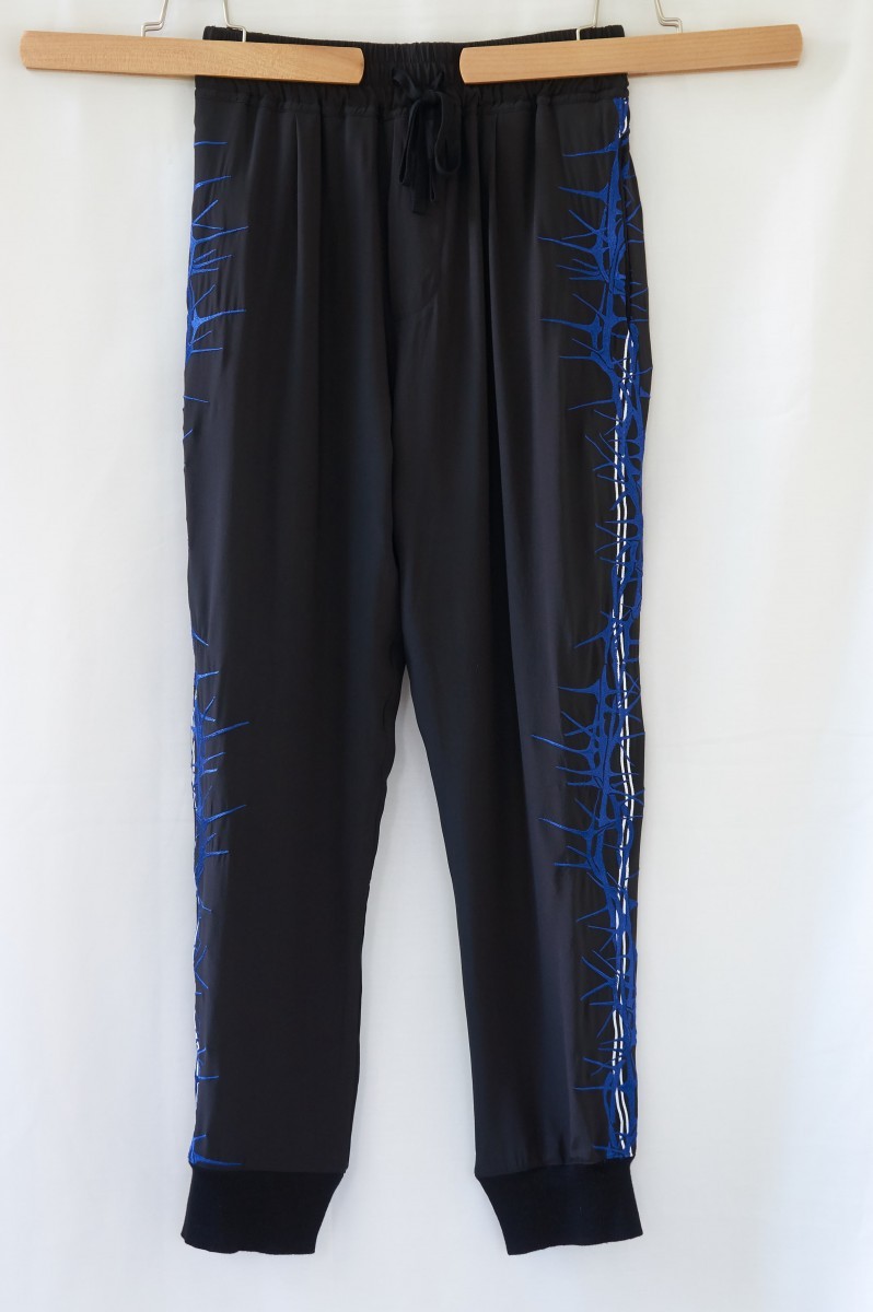 Silk embroidered pants - 1