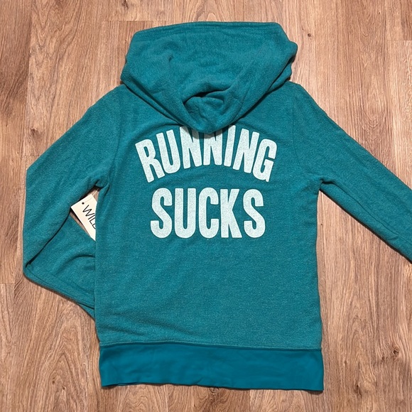 Wildfox Running S*cks Full Zip Brushed Hacci Jumper Sweatshirt - 1