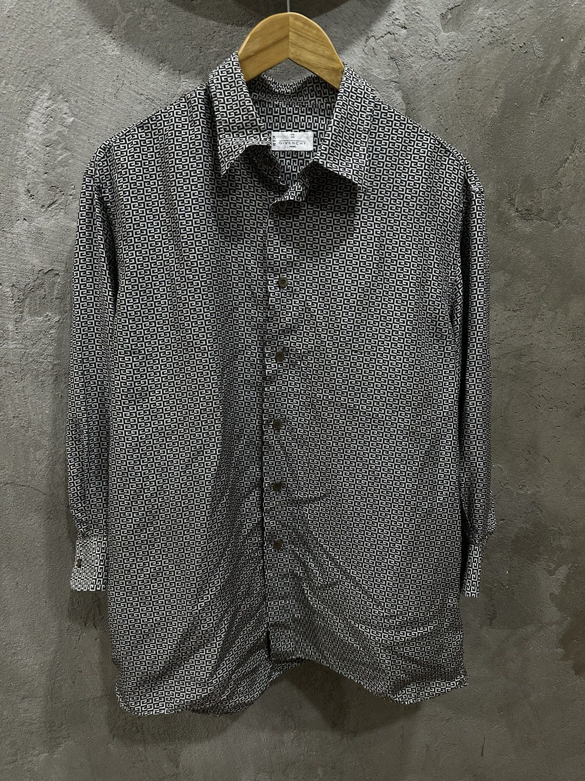 Givenchy Made in Italy Monogram Silk Button Shirt - 1