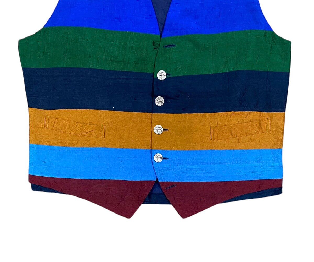 Authentic🔥Paul Smith London Rainbow Silk Vest Jacket - 4