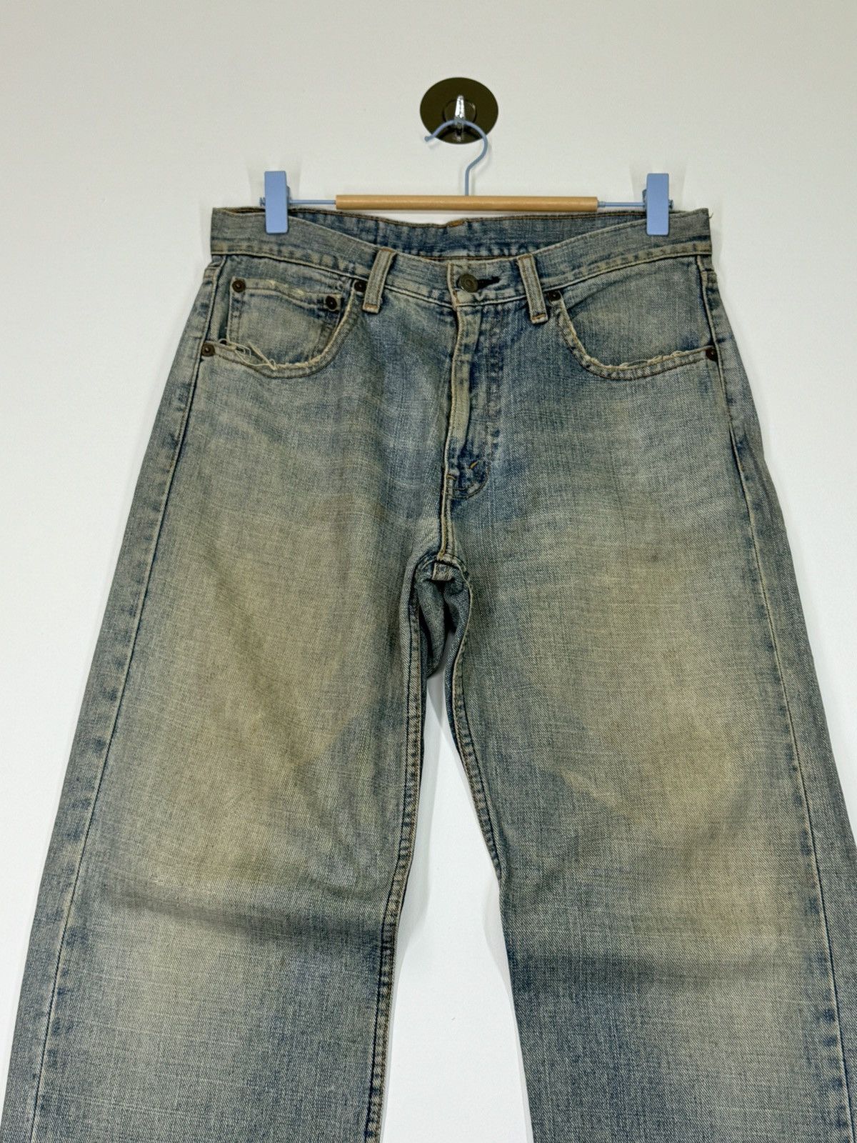 VINTAGE LEVIS 534 MUD WASH DISTRESSED JEANS - 3