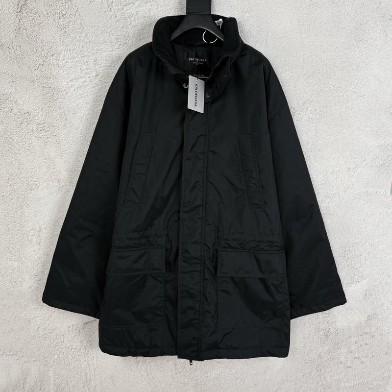 Balenciaga Men's Nylon Oxford Parka Jacket in Black - 1