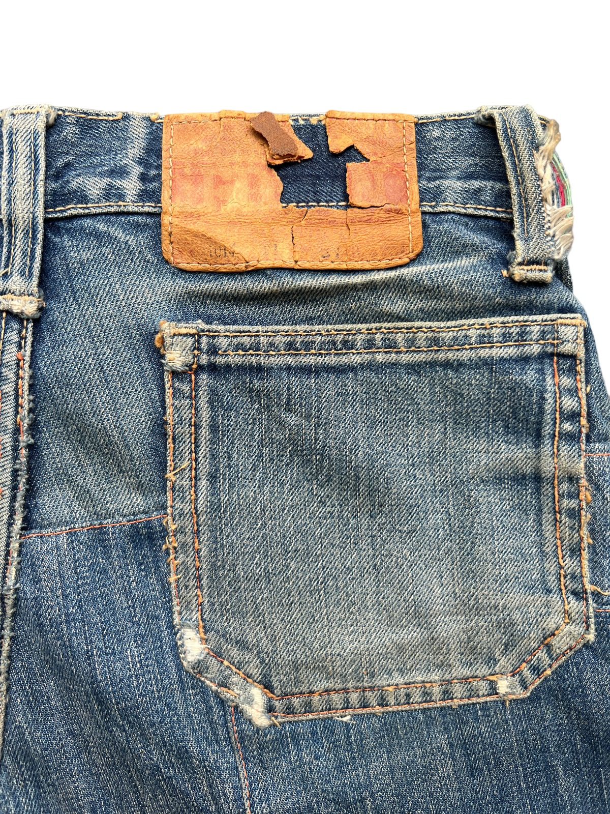 Hype - Vintage 80s Edwin Bushpant Patchwork Distressed Flare Jeans - 11