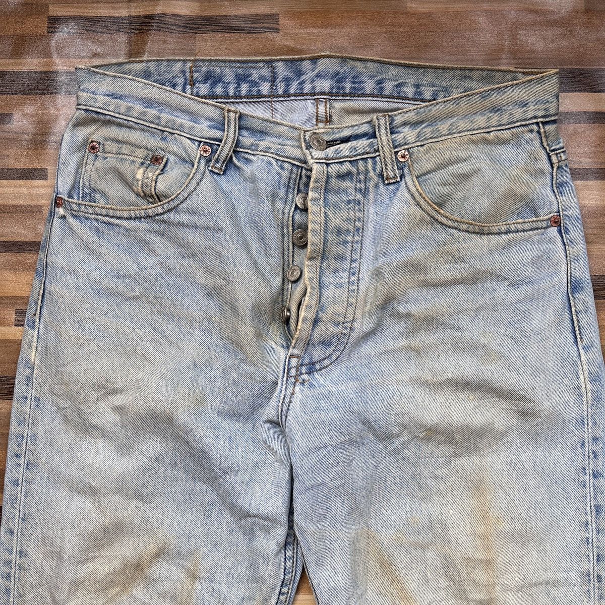 Ripped Levis 501 Vintage 1993 Straight Cut Made In USA - 5