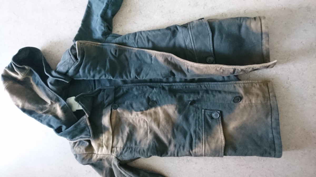 Unique Acid Wash Hooded Coat - 3