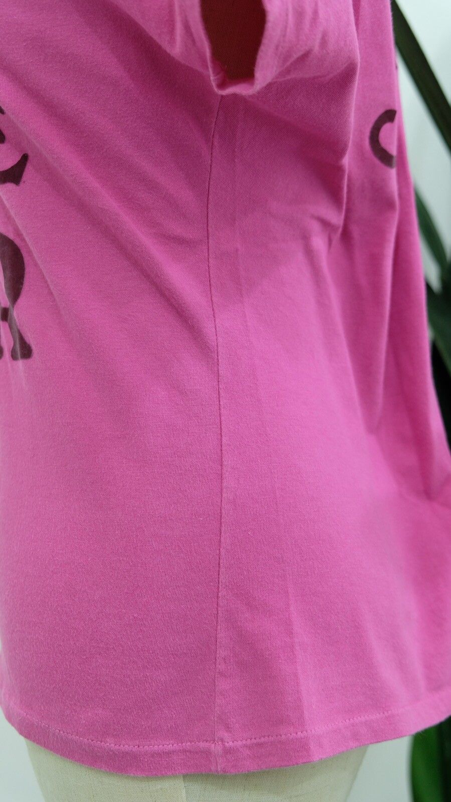 Dior pink & maroon J'adore Dior Logo Print V Neck Top Jadore - 8
