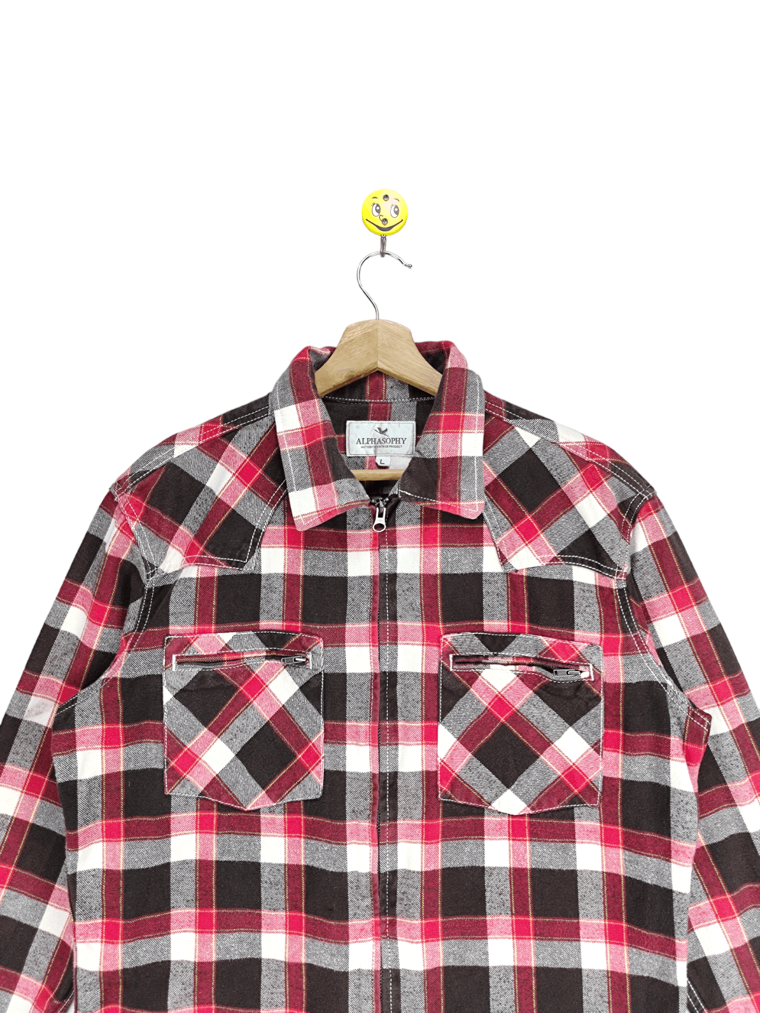 Japanese Brand - Steals🔥Flannel Jacket Checkered Zip Up by Alphasophy - 6