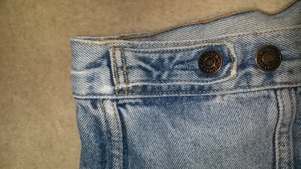 Unique Vintage Distressed Used Light Denim Jacket - 17