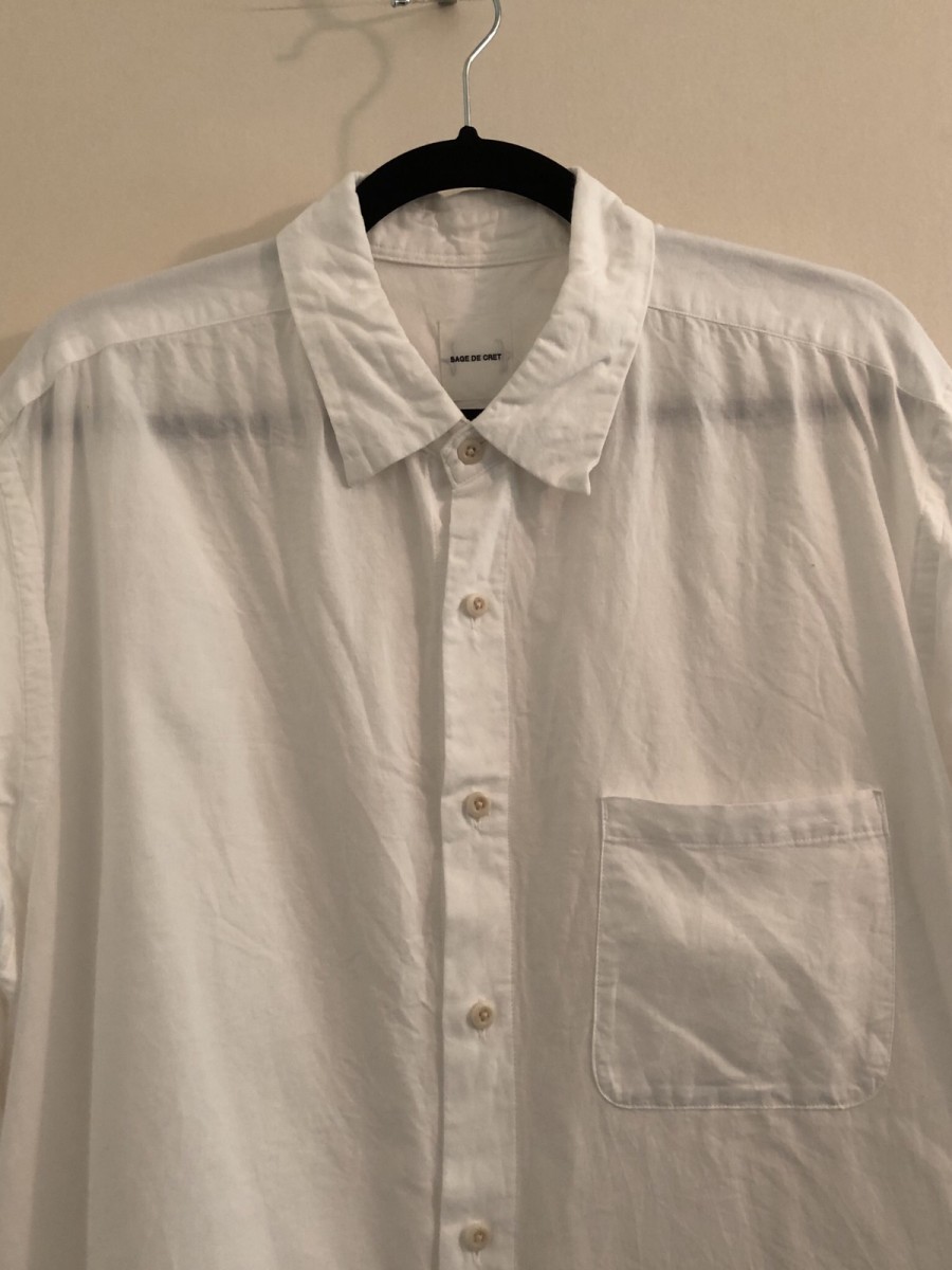 Sage De Cret - Sage de Cret Oversized White Button-Up Shirt Size L - 2