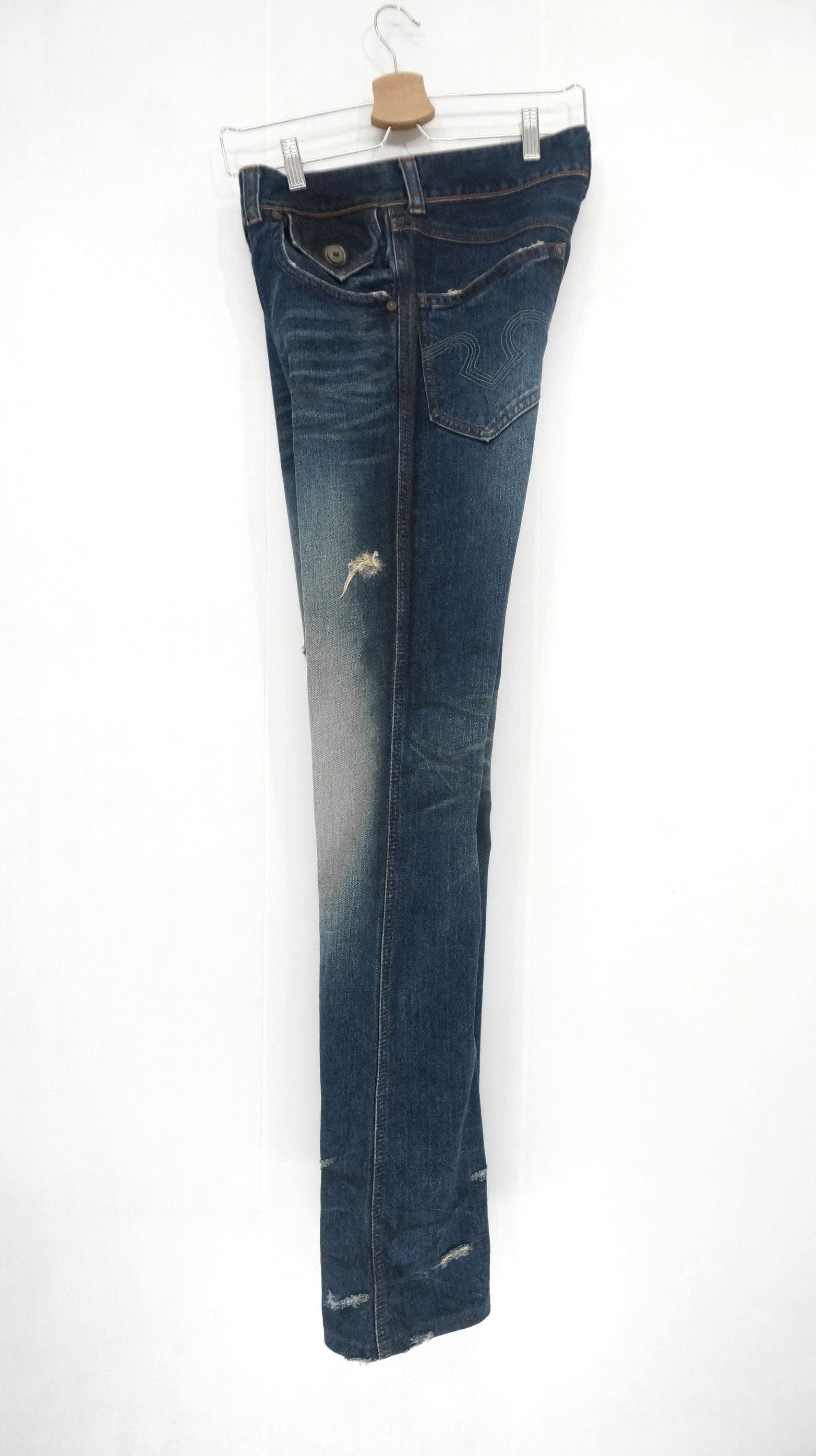 Distressed Denim - Fire Rare! OBELISK Japan Lowrise Distressed Flared Jeans - 3