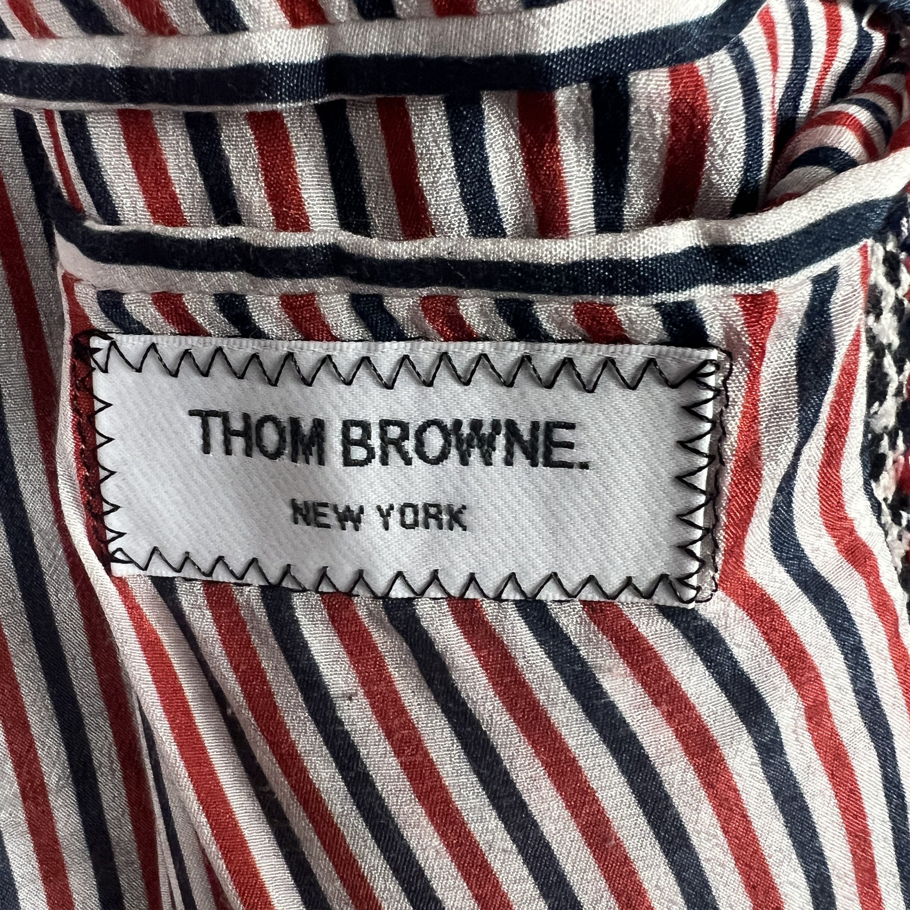 Thom Browne Red Prince of Wales Tweed Sack Blazer  - 8