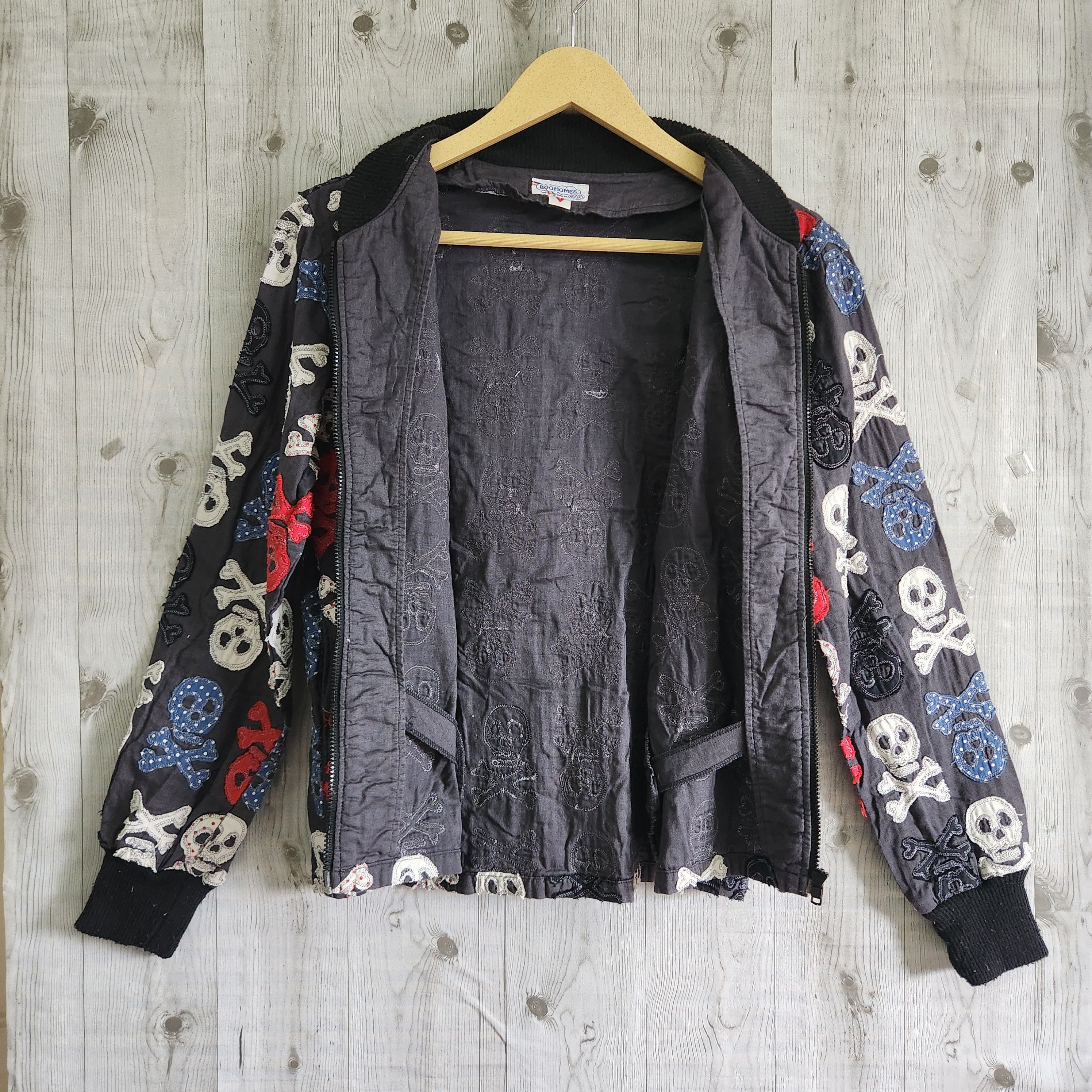 Archival Clothing - Horror Skulls Full Patches Sweater Full Zipped Japan - 9