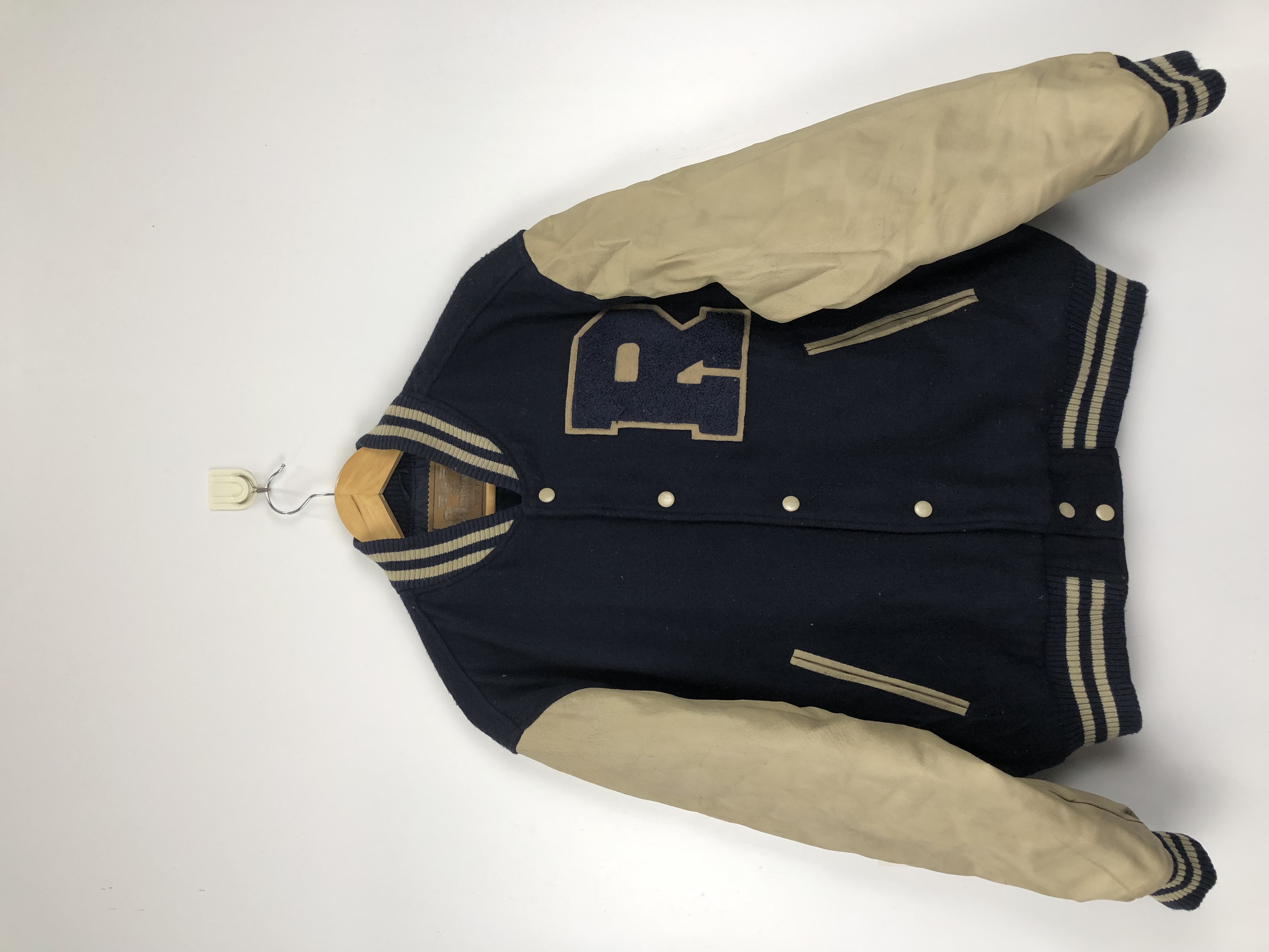 Vintage - Vintage 90s Japanese Brand Sleeve Leather Varsity Jacket - 1