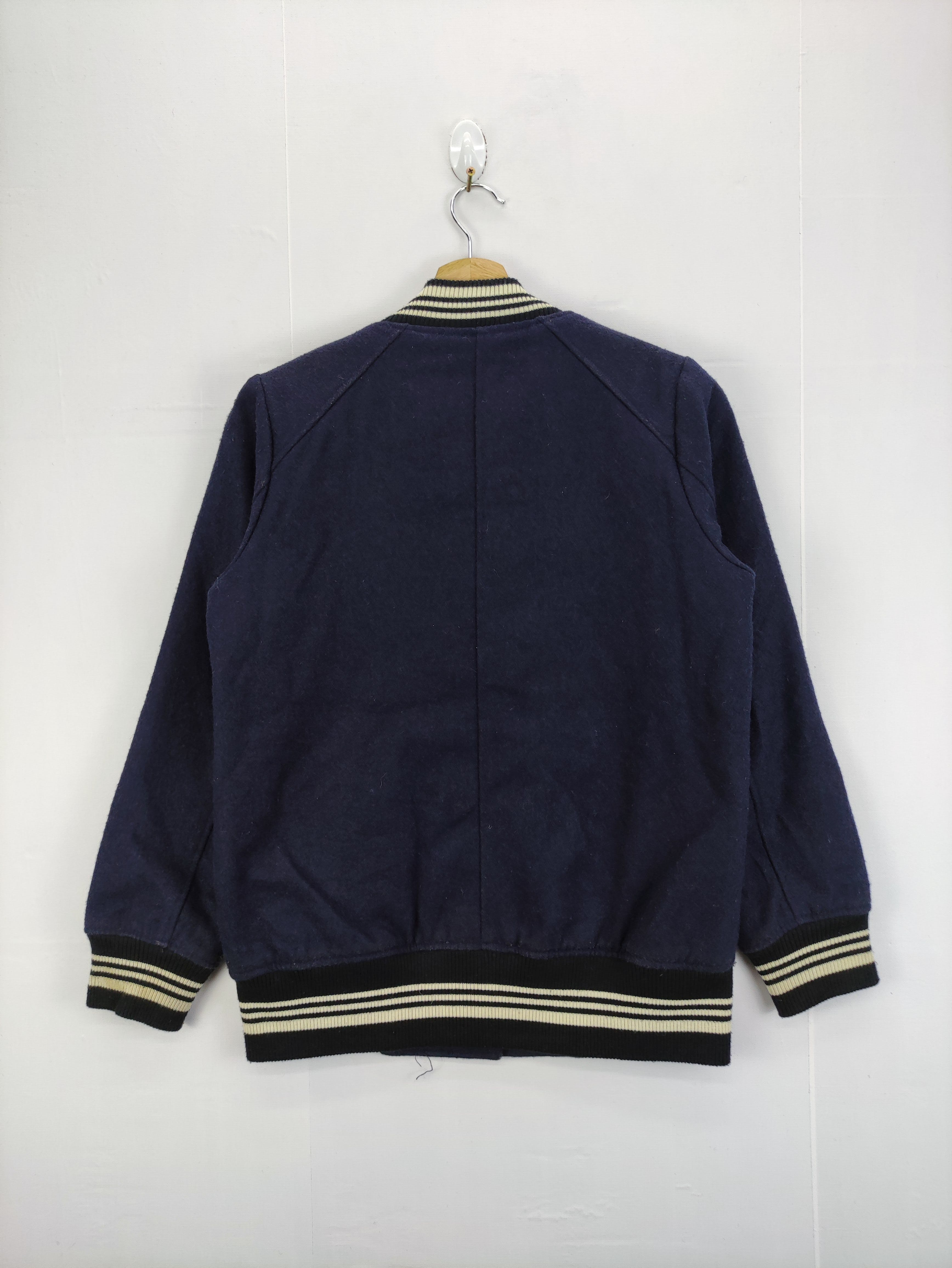 Vintage Varsity Wool Jacket Snap Button By The Emporium - 7