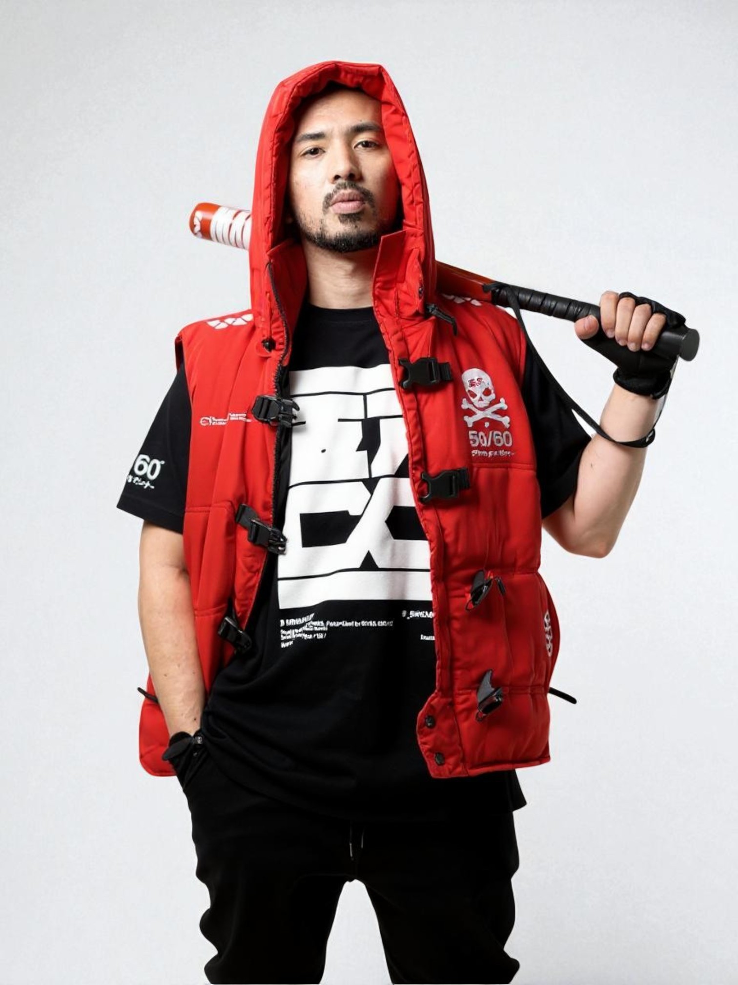 MACHINE56™ M56®/VT-R_G1 RED VARIANT PUFFER VEST ©2020_ ブラック・デス・ランナー - 2