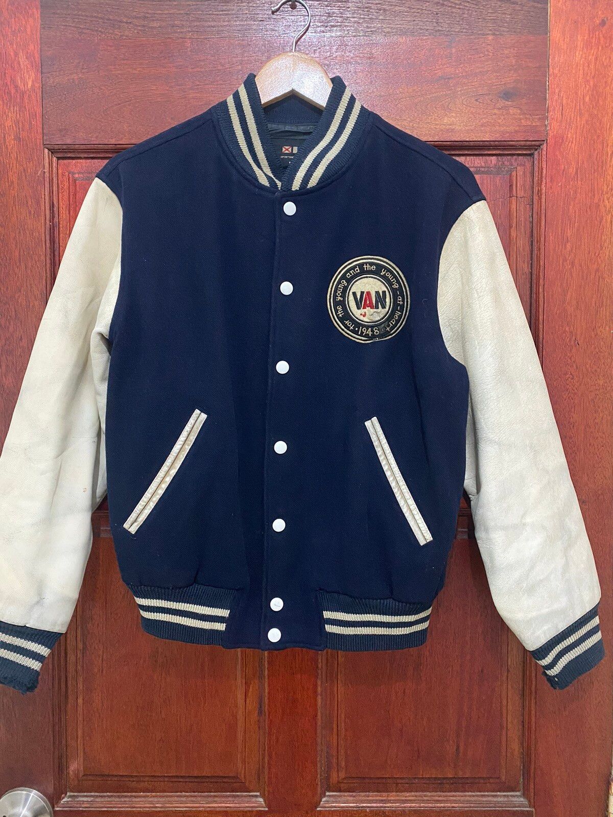 Vintage Varsity Jacket Van Jac Touch Down American Football - 1