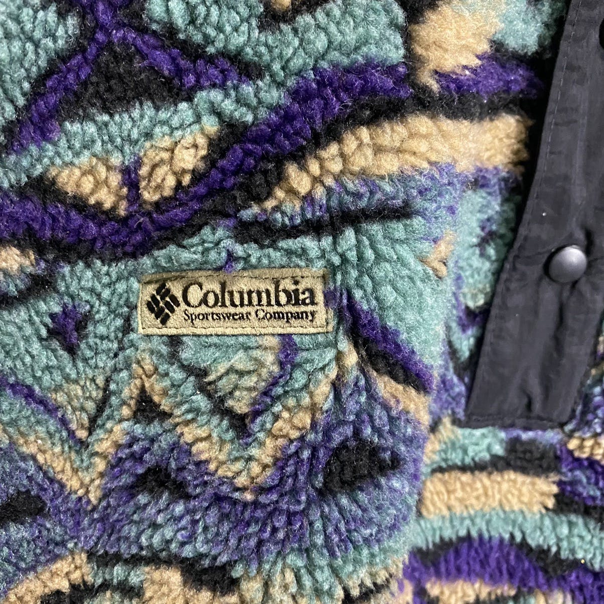 Vintage Columbia native half button fleece made in usa - 6