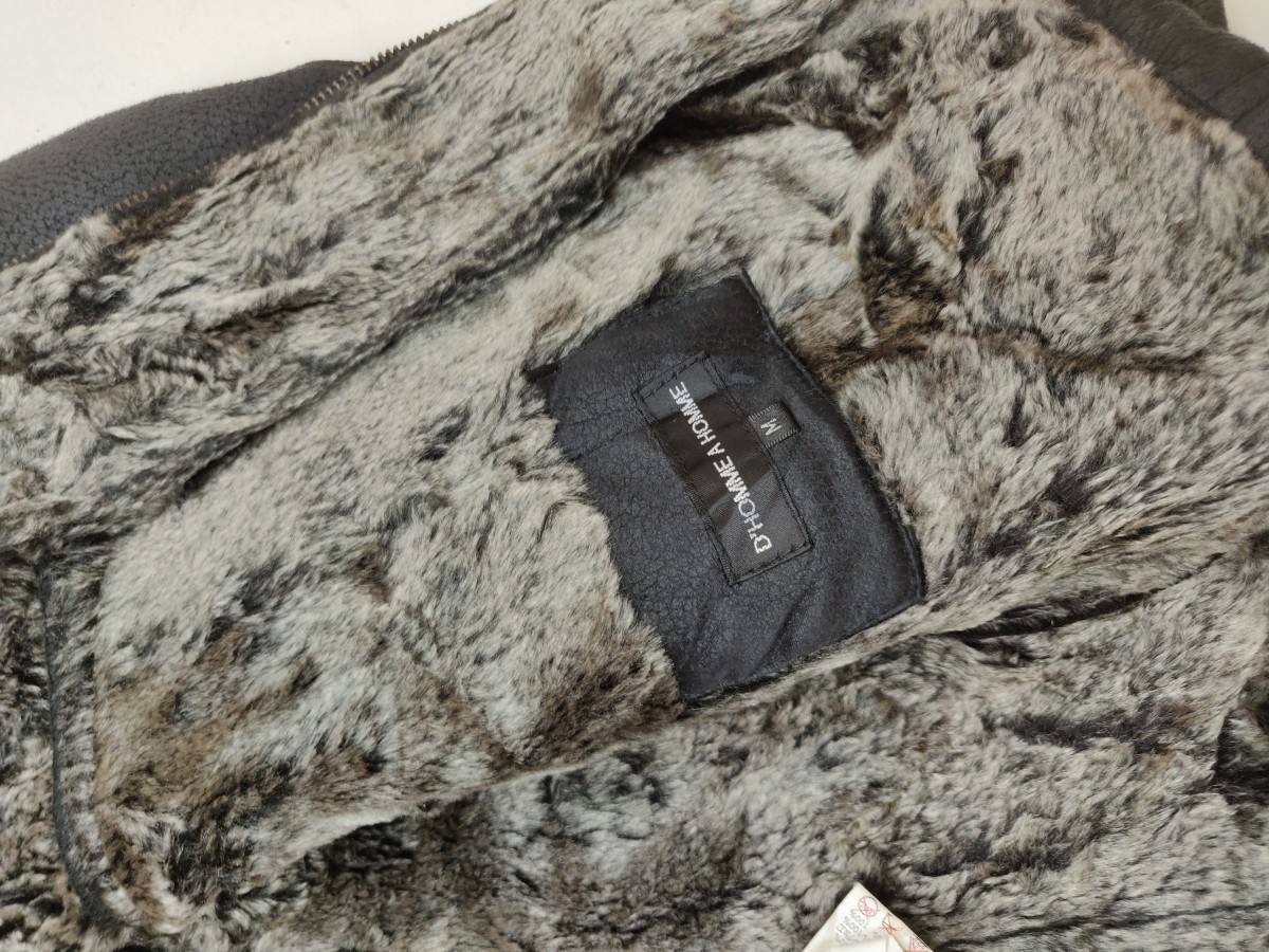 A - D'Homme Homme B3 Biker Buckle Fur Jacket Coat - 6