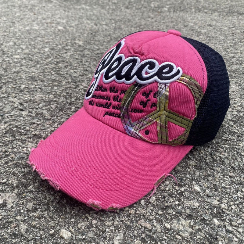 PEACE PROJECT Funk Pink Psychedelic Mesh Trucker - 1