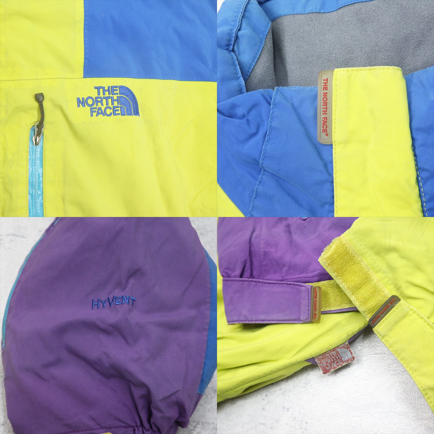 Vintage 90s THE NORTH FACE Mini Logo Embroidered Multi Color Block Bomber Mountain Ski Jacket - 2