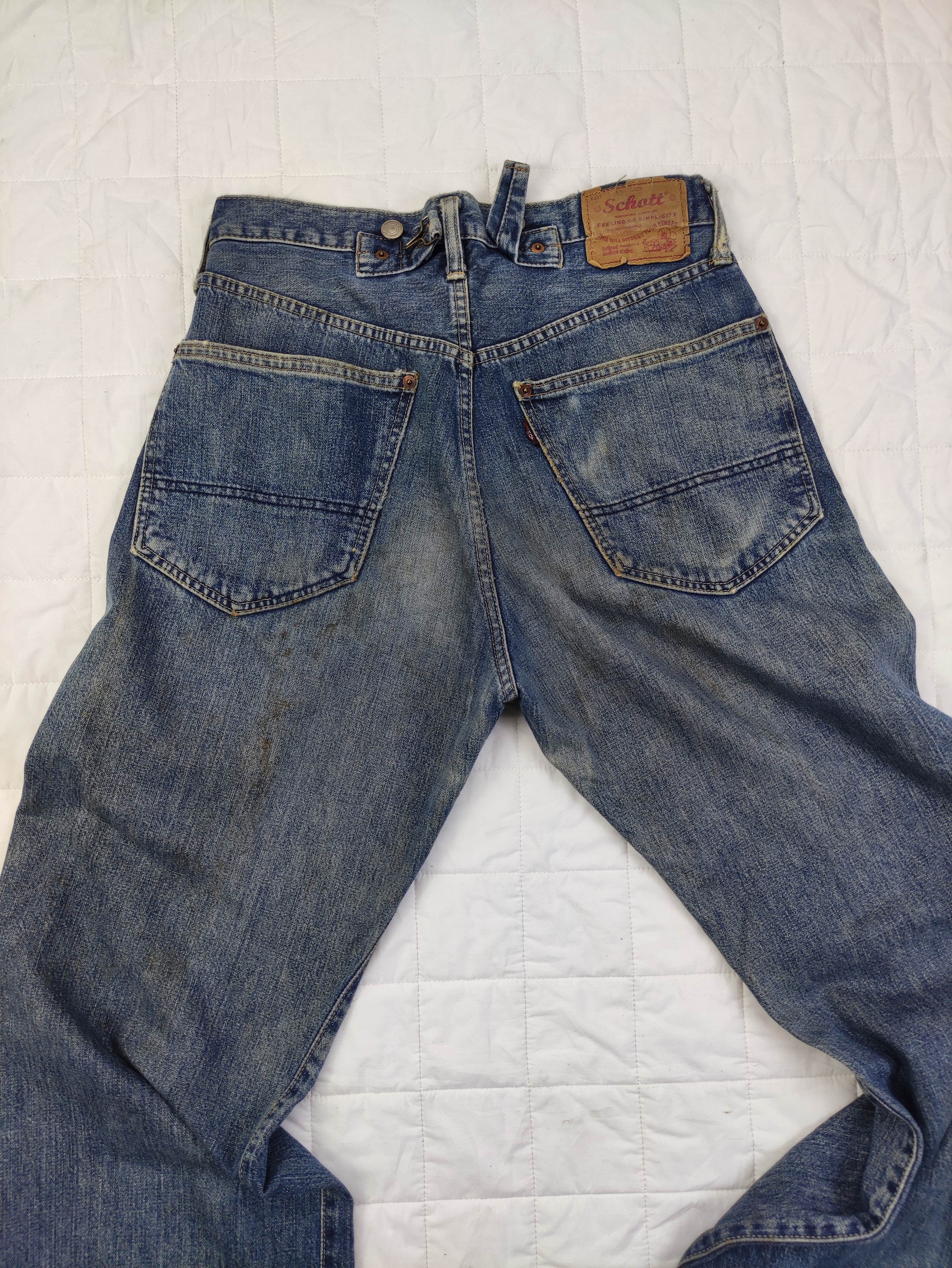REDLINE🔥Vintage Schott Selvedge Dirty Rusty Denim Jeans - 13