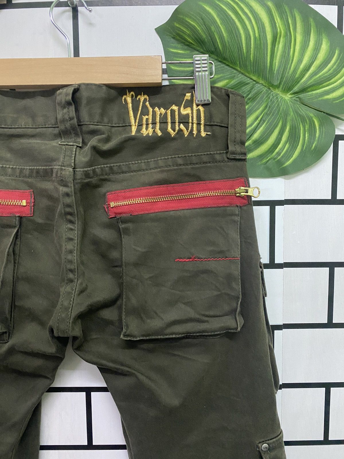 Japanese Brand - VAROSH Japan Low Rise Green Tactical Cargo Trousers - 13