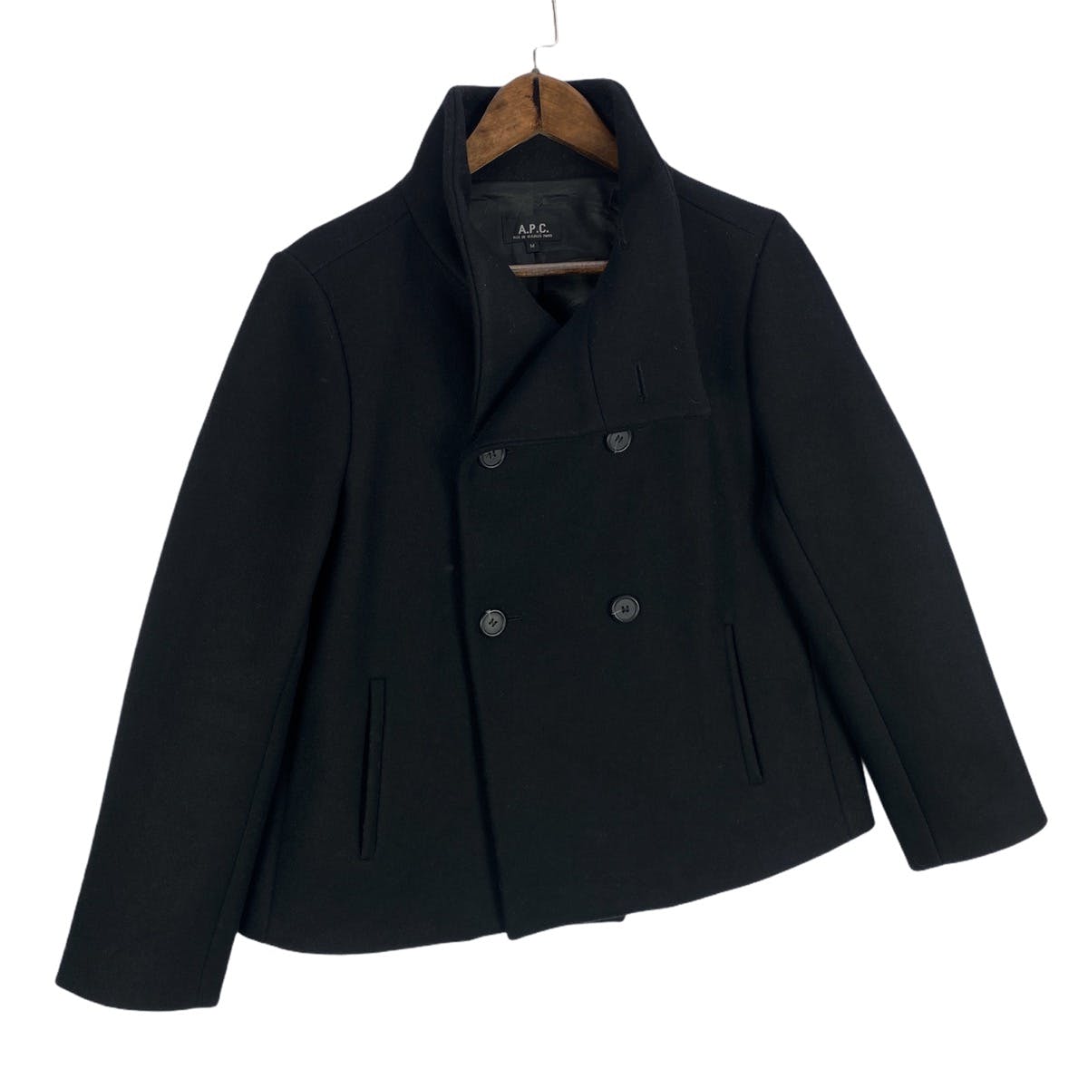A.P.C Peacoat Wool Cropped Jacket Made In Poland - 4
