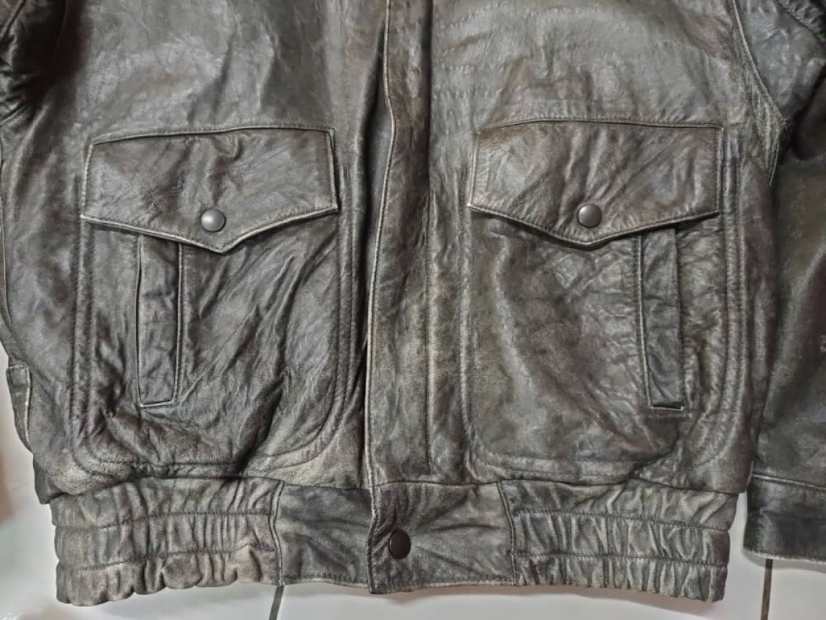 Leather Jacket - Airforce Leather Bomber Jacket - 7