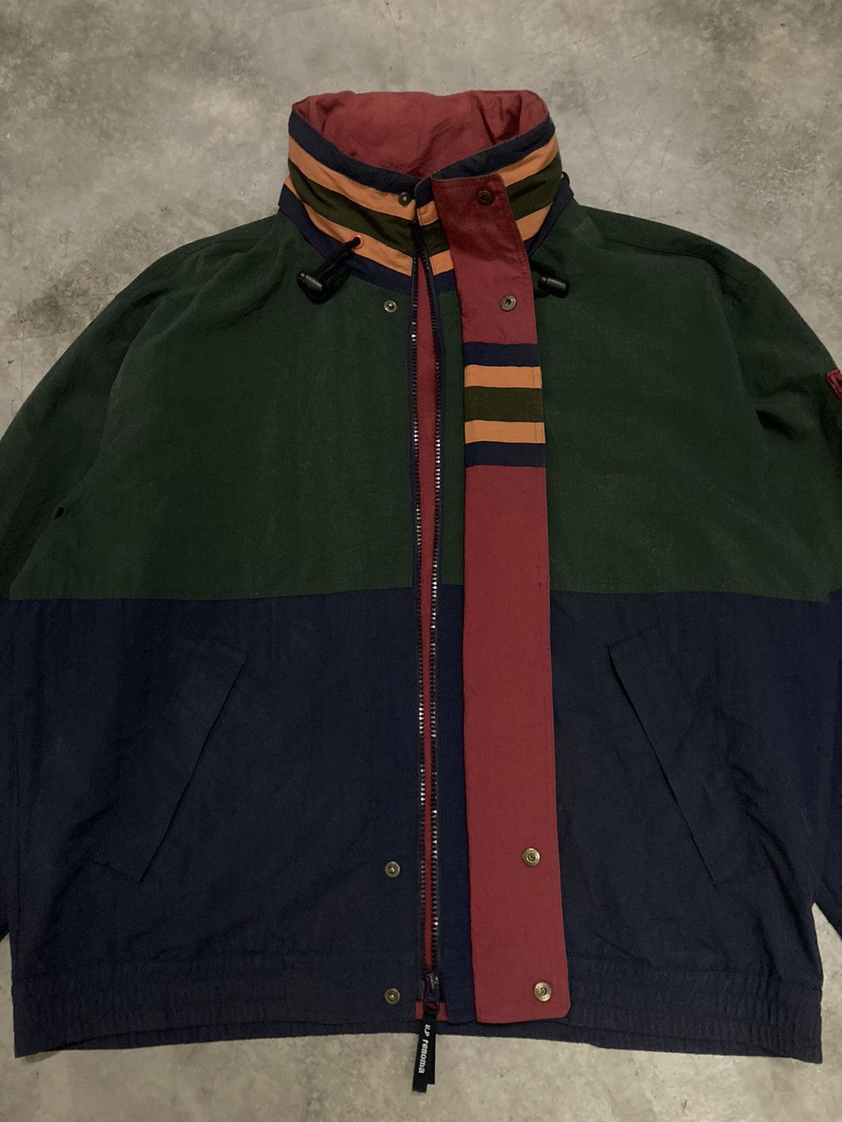 Vintage 90s U.P Renoma Block Color Hooded Jacket - 7