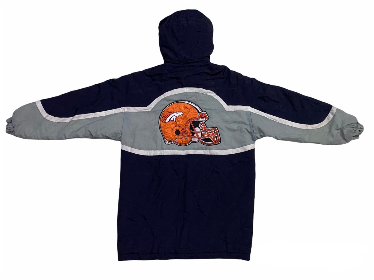 Nfl - Broncos Detachable Hoodie Quilted Nylon Long Jacket - 11