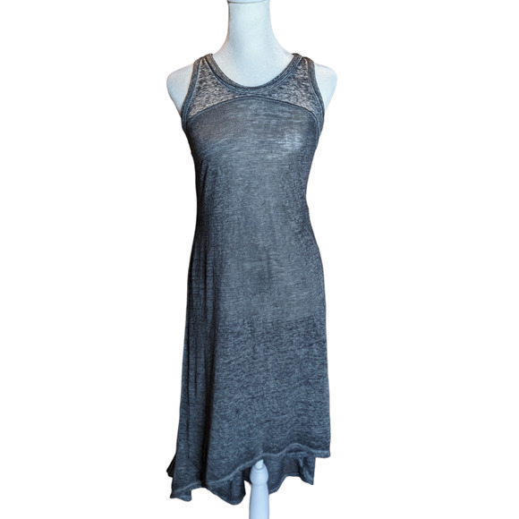 Athleta Gray Sheer Sunstone Burnout Racerback High Low Tank Dress Size XS - 2