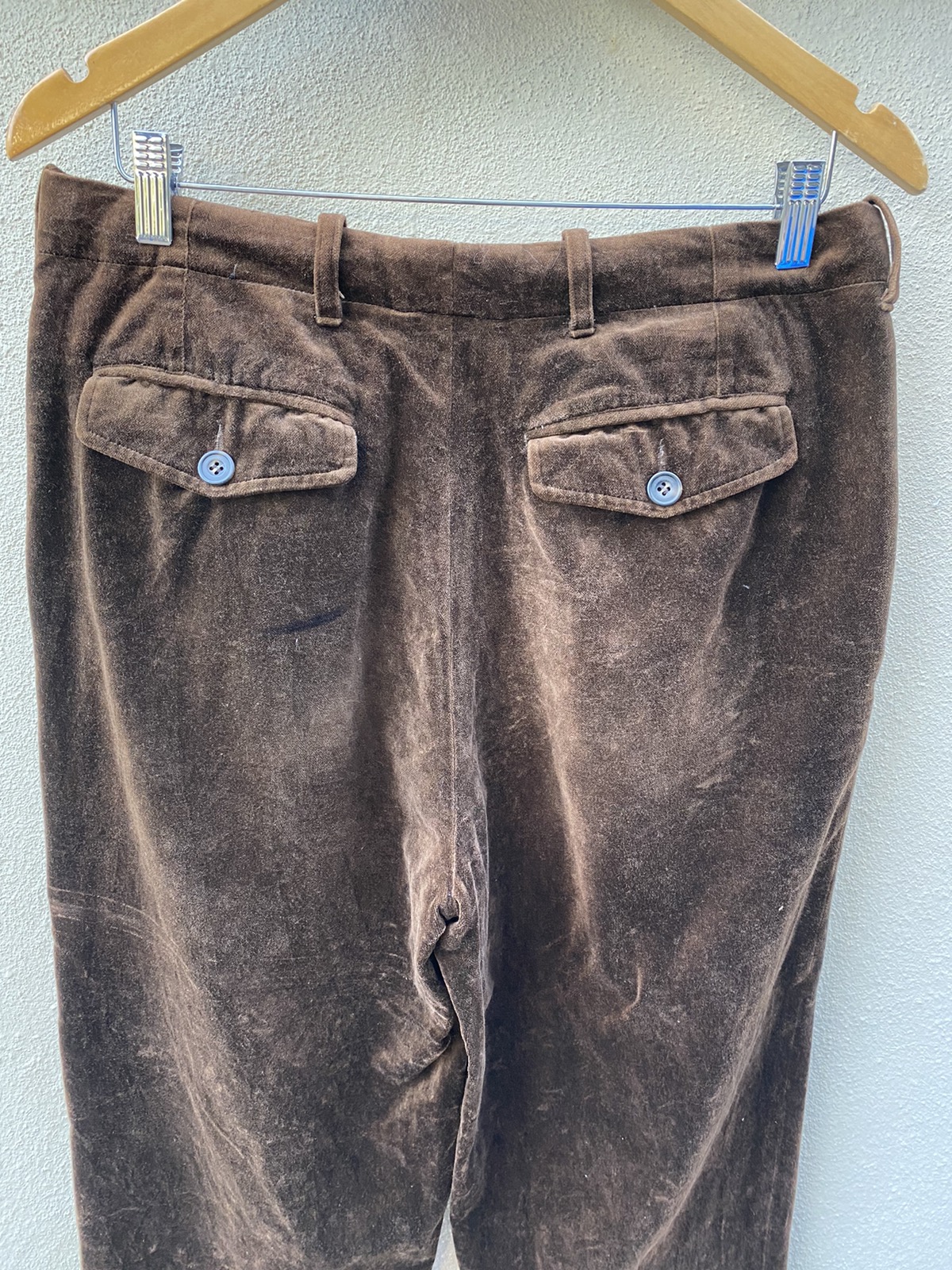 Vintage Dries Van Noten Brown Velvet Trousers - 7
