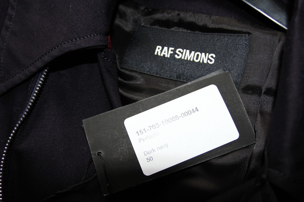 SS15 RAF SIMONS PERFECTO DARK NAVY BIKER JACKET 50 - 13