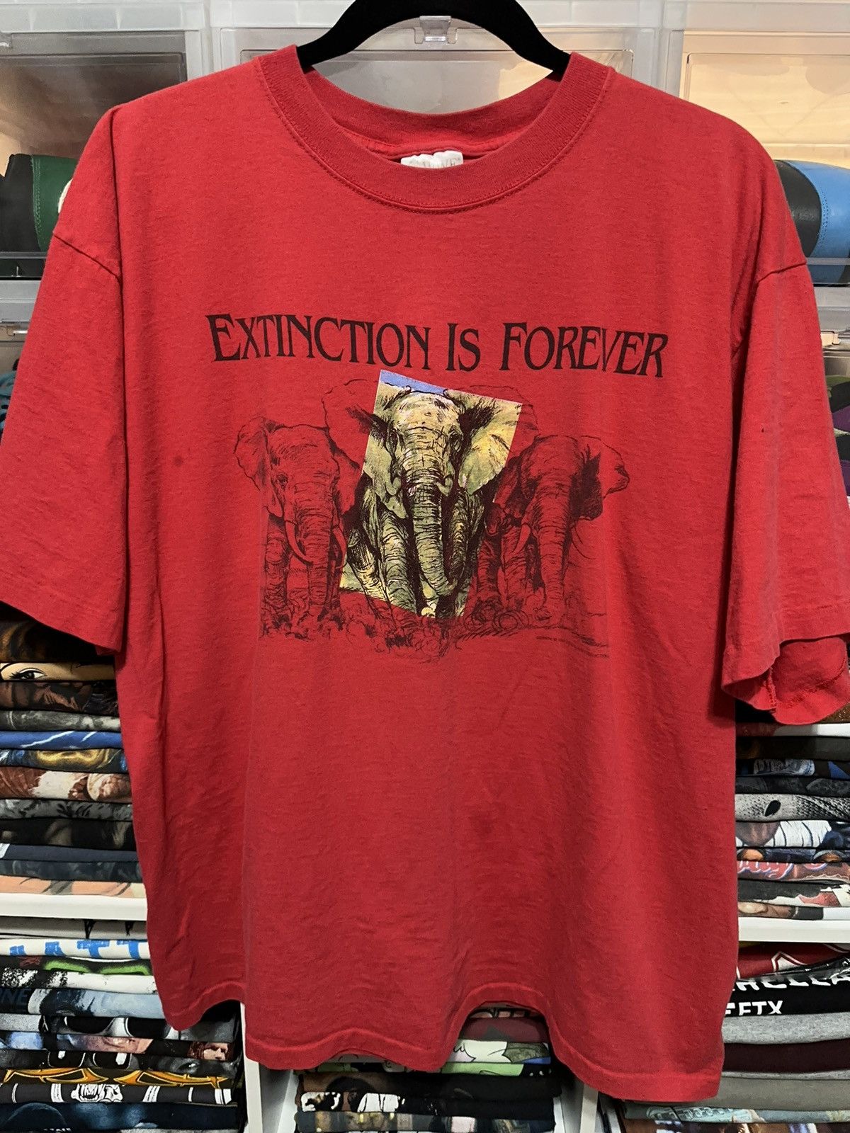 Vintage - The 90s WWF Extinction Is Forever Nature Graphic Tee XL - 1
