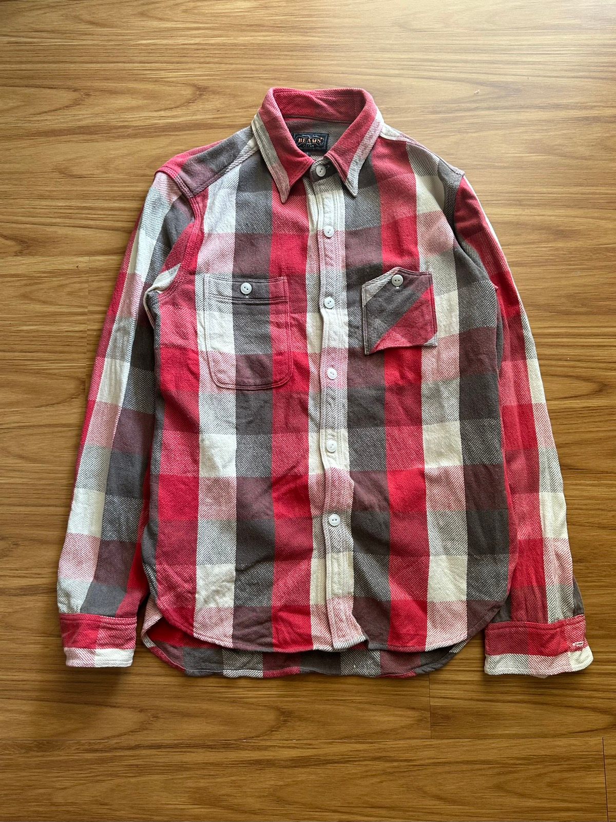 Beams + Japan Heavy Cotton Flip Pocket Collar Plaid Shirt - 1
