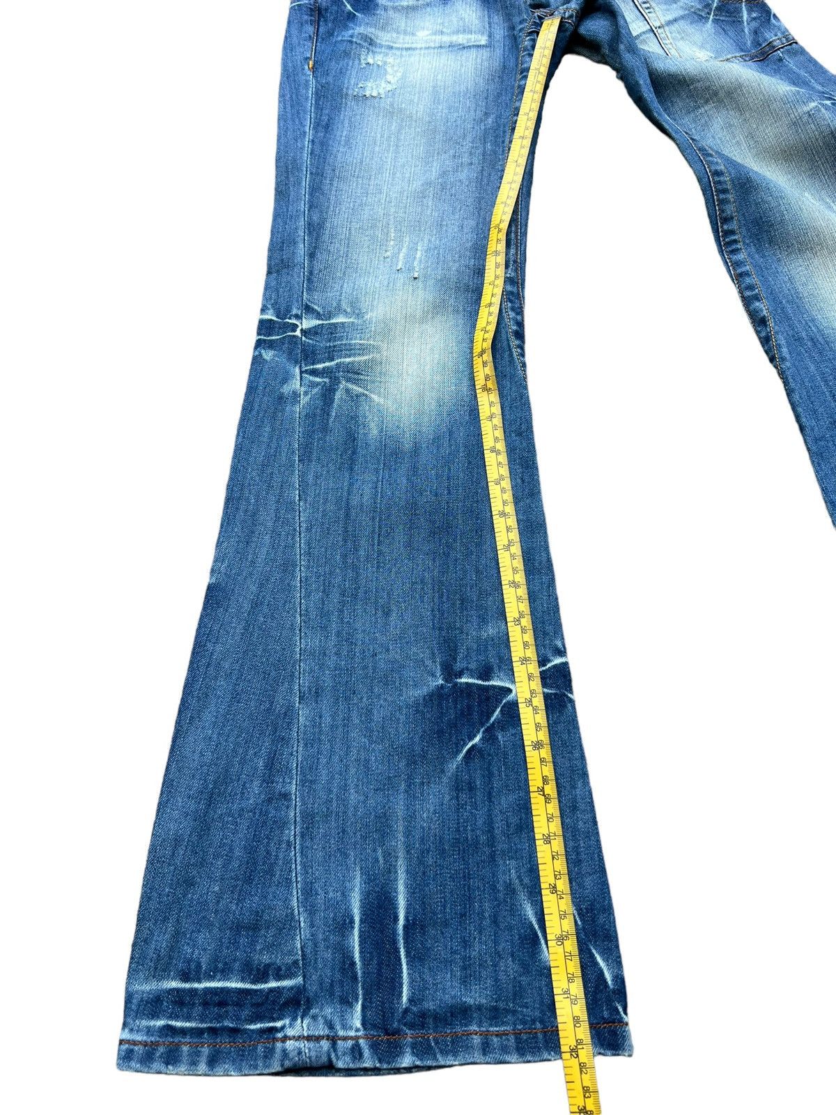 Hype - Drive Mud Wash Distressed Lowrise Denim Flare Jeans 28x32 - 12