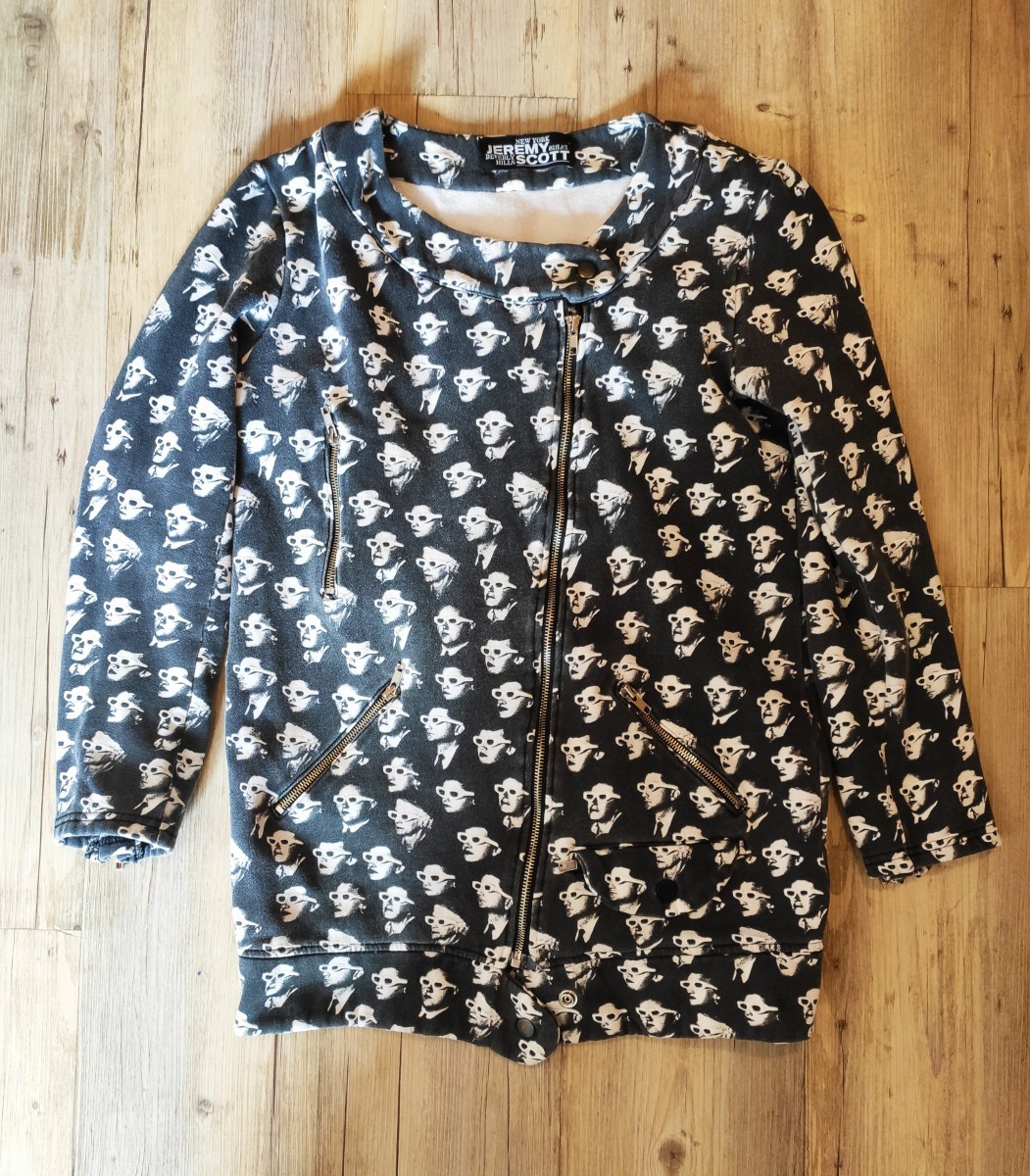 Jeremy Scott - GRAIL! 3d glasses fullprint cotton biker jacket FW07 - 3