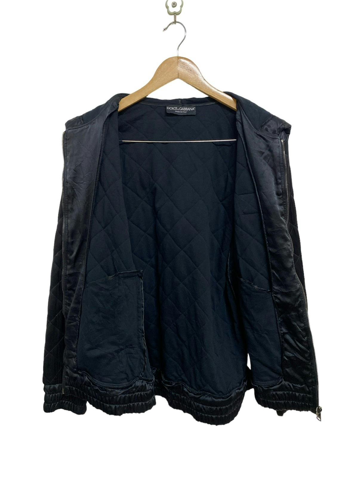 Dolce & Gabbana D&G Black Quilted Zipper Hoodie Jacket - 7