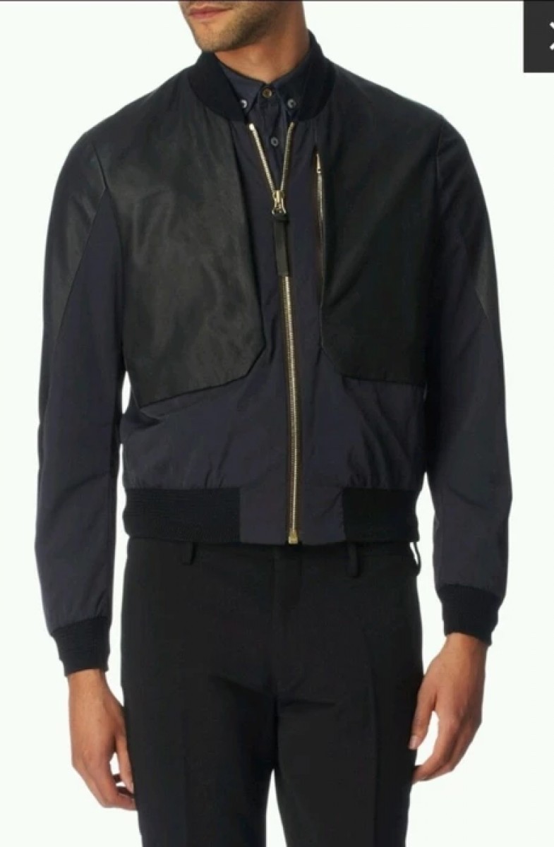 €1361 Mainline Leather-Nylon Bomber Size S/M - 3