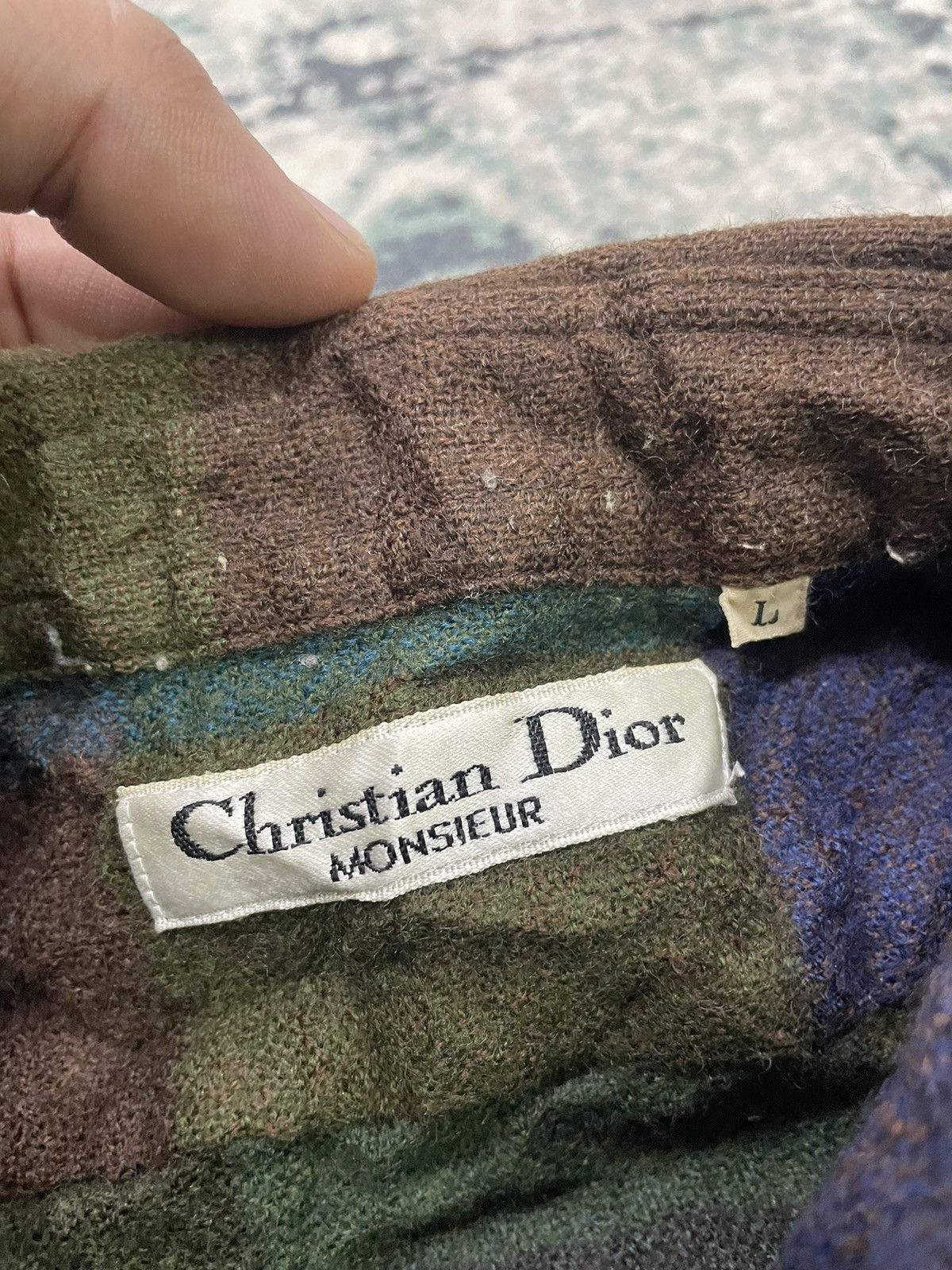 Rare Vintage 1980 Christian Dior Hair Flannel Button Up L/S - 2
