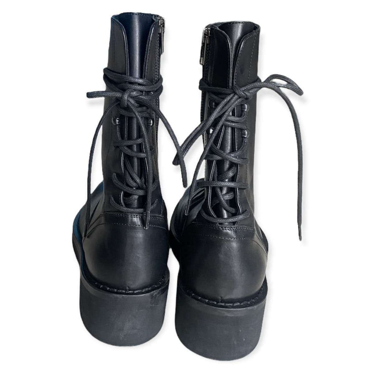 Black vitello back lace boots - 3