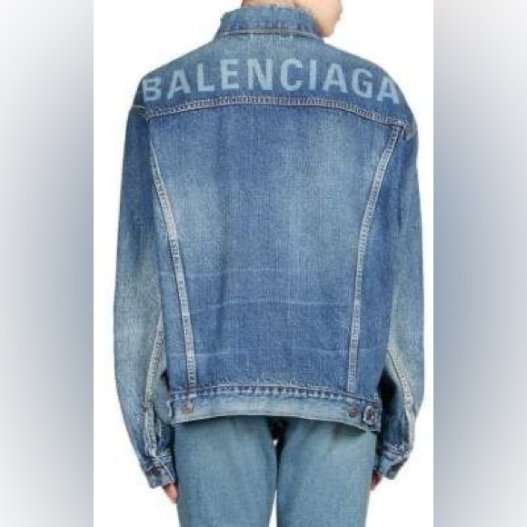 Balenciaga Blue Back Logo Print Denim Jacket 2019 ‘like a man’ - 3