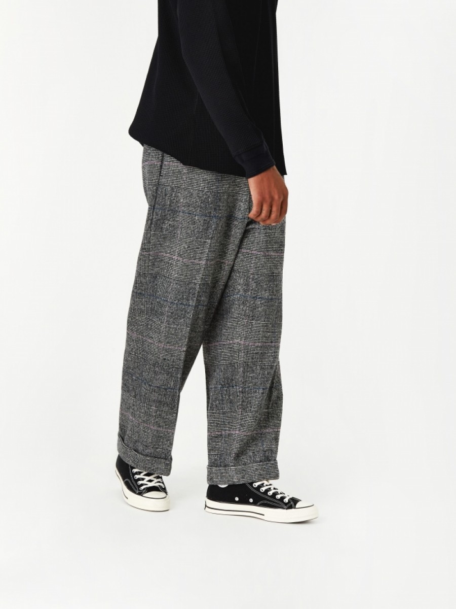 winter glencheck wool pants - 10
