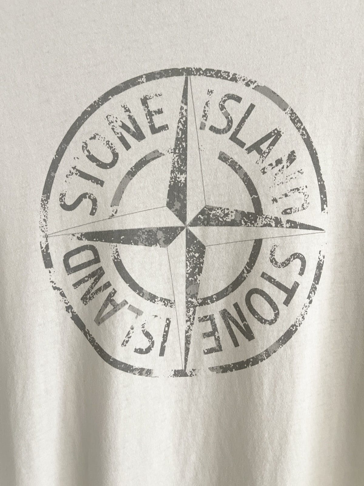 Vintage 2000s Stone Island Large Compass Logo Distressed Tee - 4