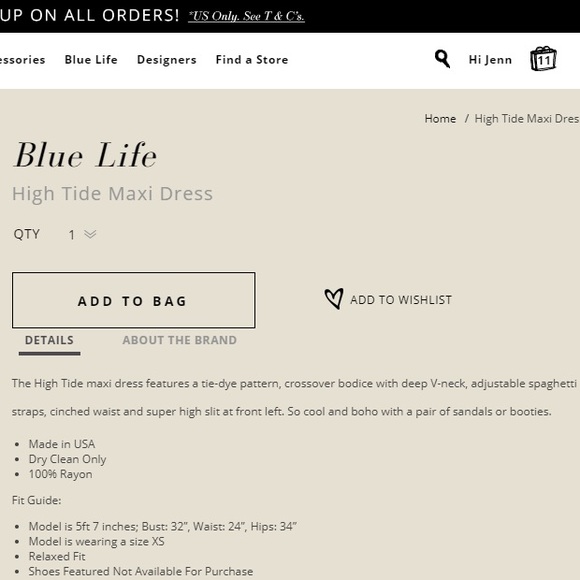 Blue Life - Planet Blue Tie Dye High Tide Maxi Dress - 6