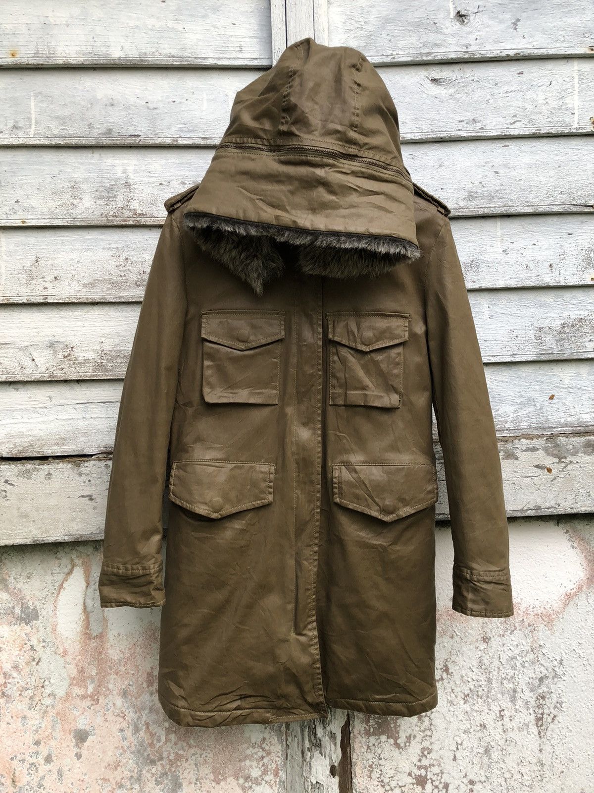 Diesel Dress&Impress Faux Fur Lining Hood Coated Padded Coat - 2