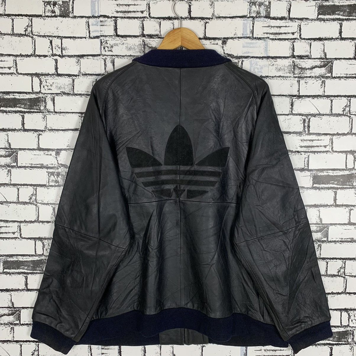 Adidas 3 Stripes Big Logo Leather Jacket - 8