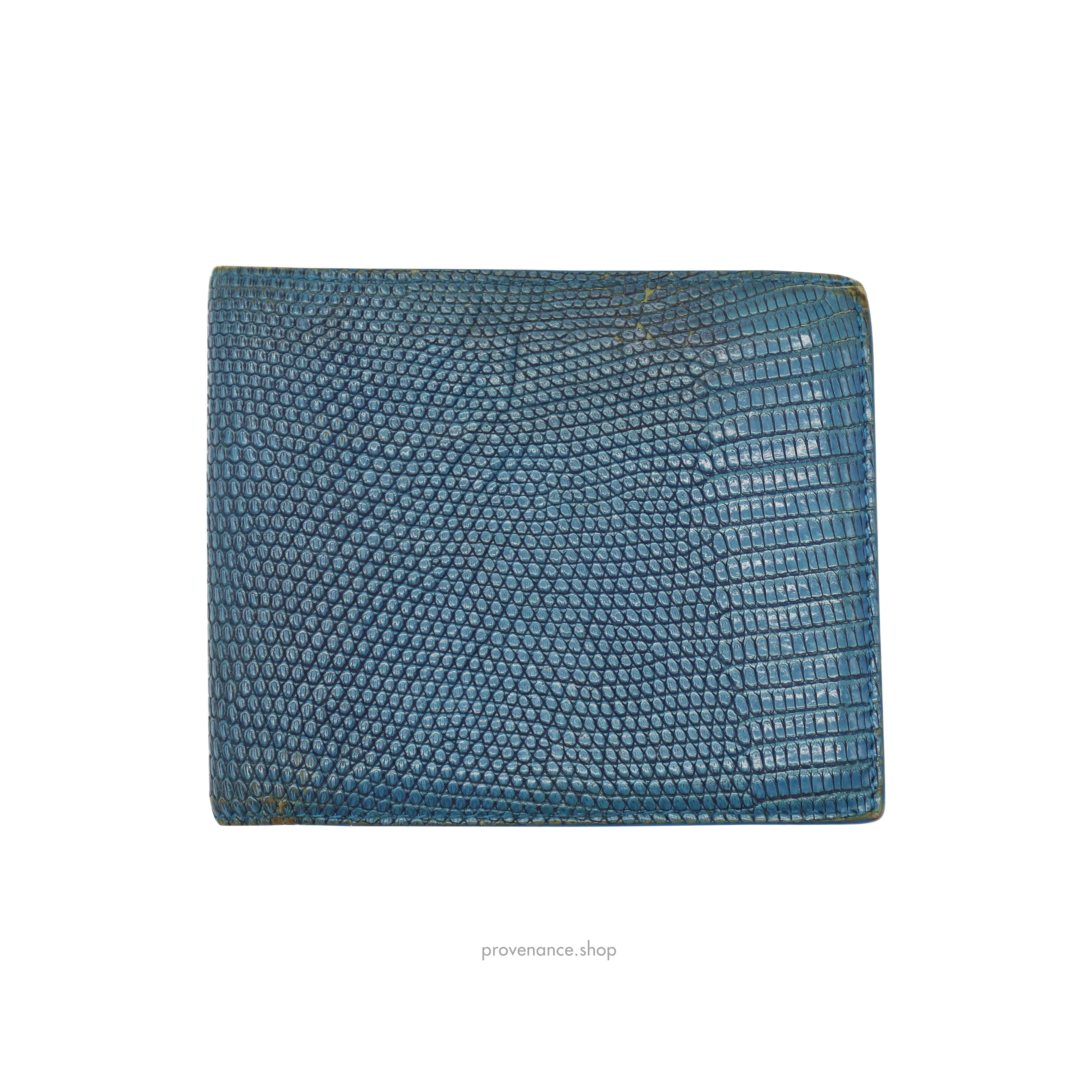 Bifold Wallet - Blue Lizard Leather - 2