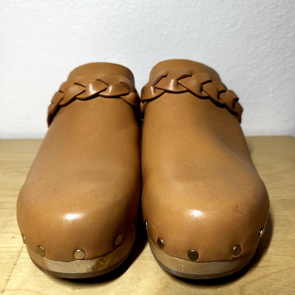Anthropologie - Loeffler Randall Lupa Honey Mid Heel Clog Leather Round Toe Brown 10B - 4