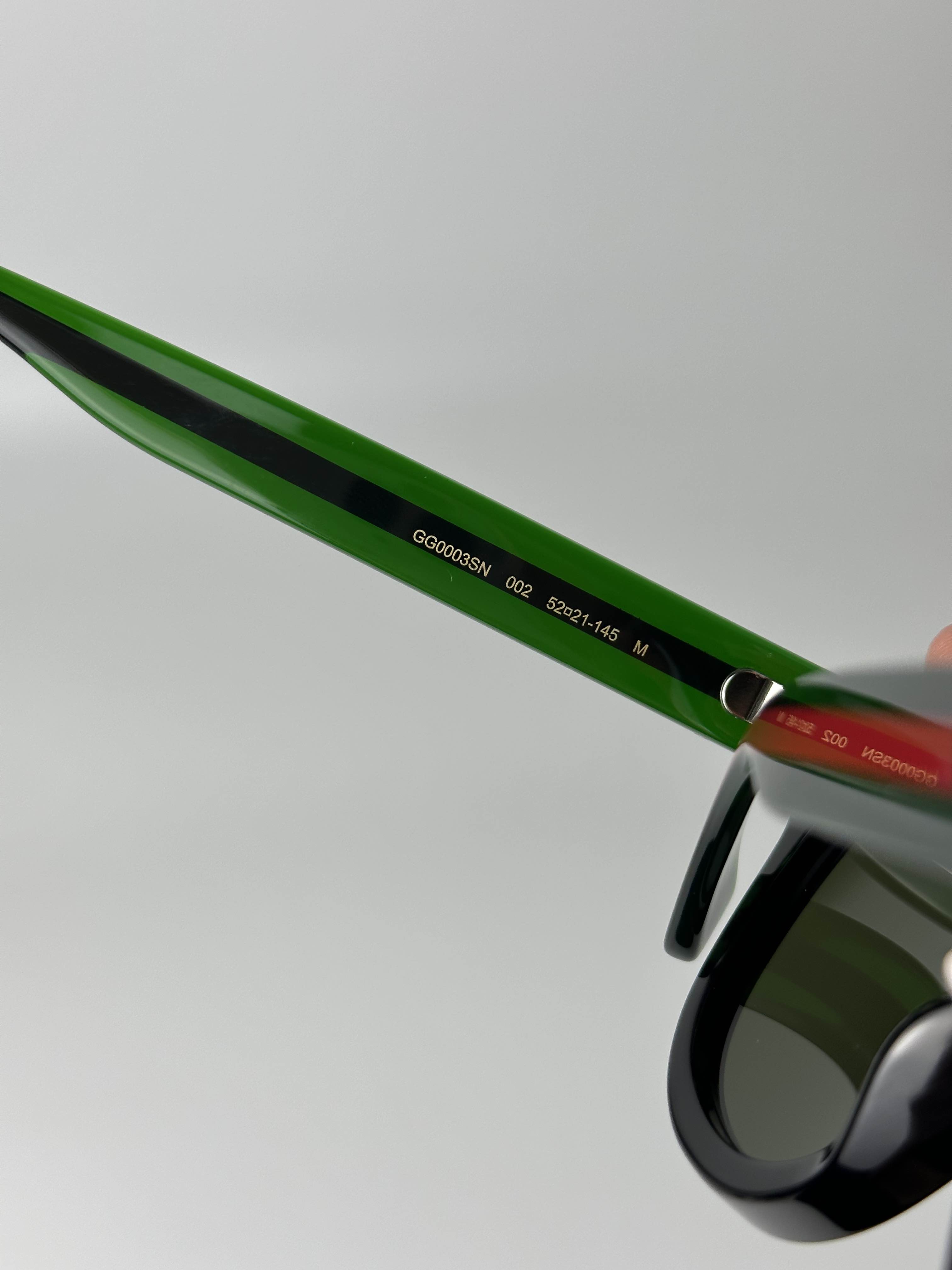 GUCCI GG0003SN 002 52-21 145 M Sunglasses Gucci GG0003SN 006 Square Shiny Black Sunglasses  main image 4
